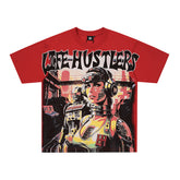 Life Hustlers Red Warrior Vintage Graphic Oversized Streetwear Tee