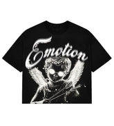 Mixed Emotions Pearl Cropped Tee Black