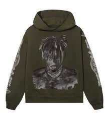 Revenge Graphite Portrait Hoodie Army Green