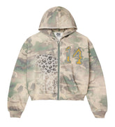 Vale Forever Cheetah Camo Zip Up Green