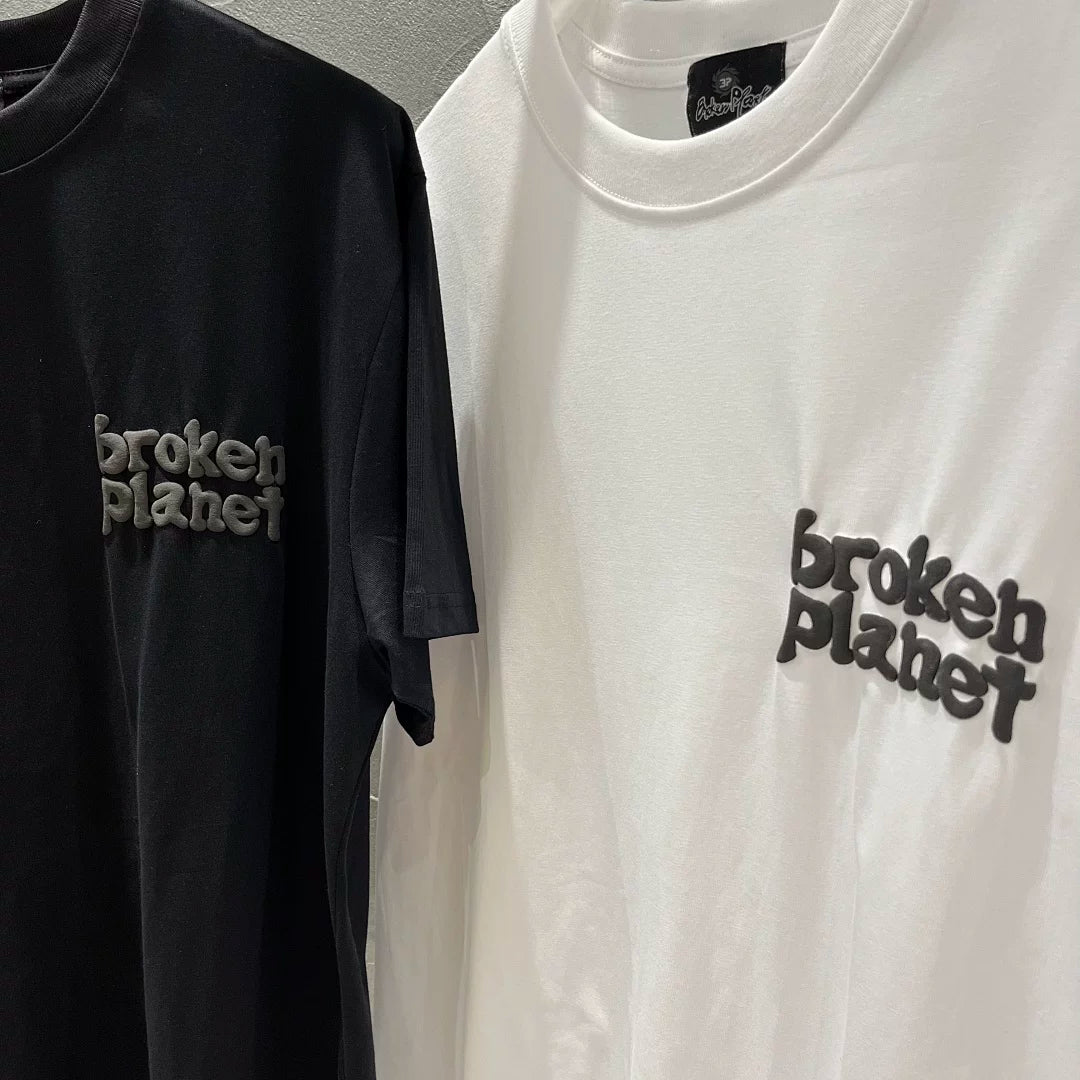 Broken Planet Leisure Foam Letter Printed Loose Cotton Short sleeved T-shirt